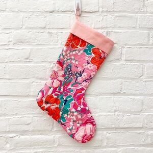 Lilly Pulitzer || Christmas Stocking A Thing Called Love Pink Floral